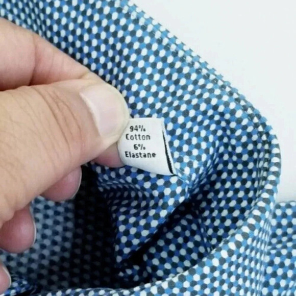 Calvin Klein Medium 15-15.5 slim Fit Spread Collar 4 Way Stretch Mini Polka Dots - Picture 5 of 11